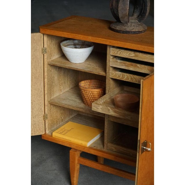 Mid-Century Modern Sideboard in Oak and Brass attributed to Henning Kjærnulf, Denmark, 1960s For Sale - Image 4 of 17
