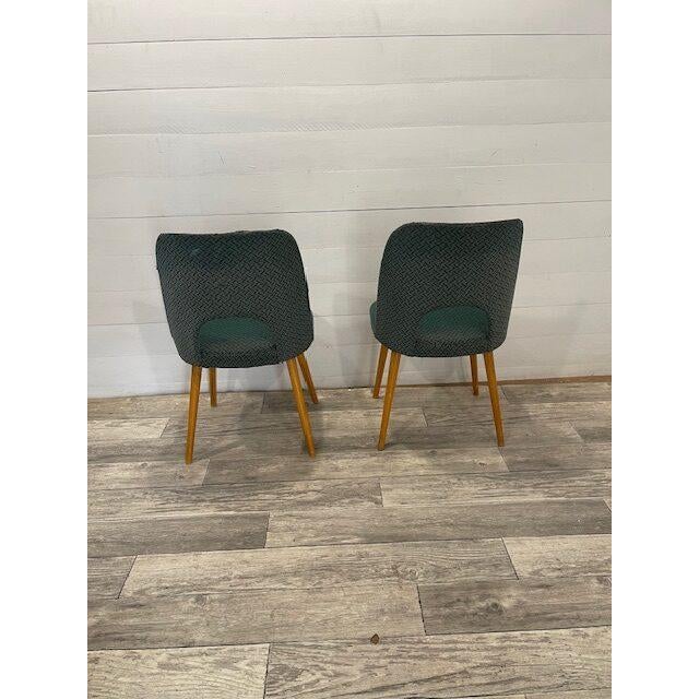 1960s Vintage Lollypop Chairs in Green Upholstery by Antonin Suman, 1960, Set of 2 For Sale - Image 5 of 9