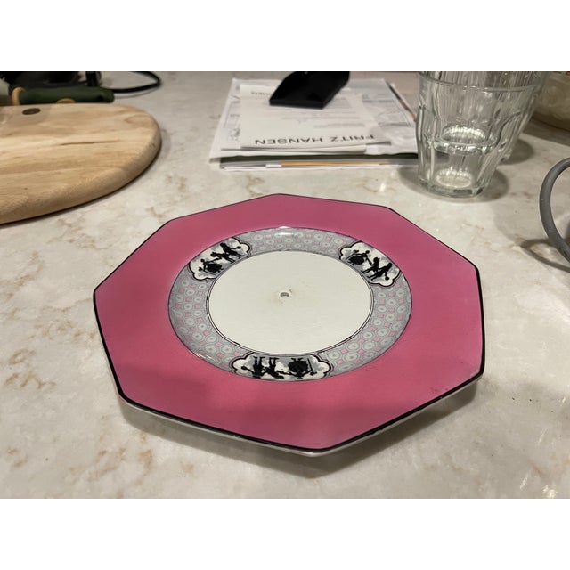 Art Deco 1930s Art Deco England Silhouette Desert Plate by Baker Company With Hammer Silver Plate - Rare For Sale - Image 3 of 5