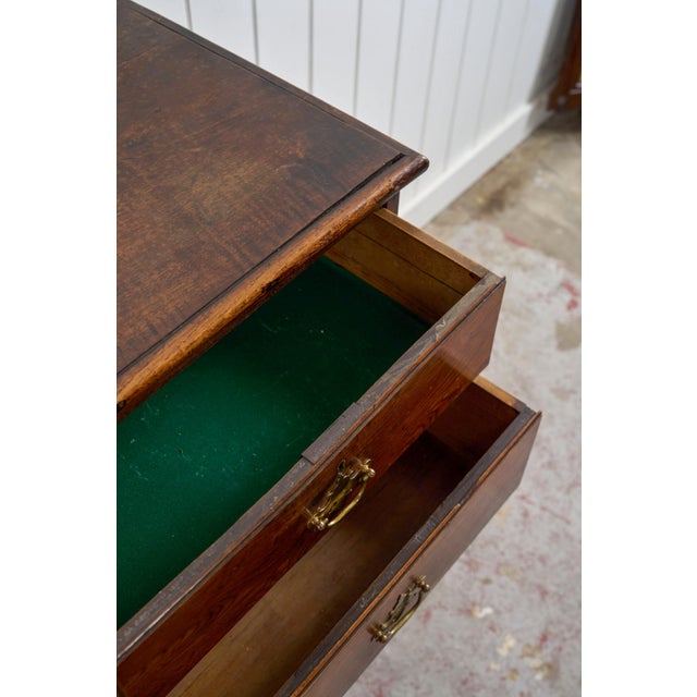 19th Century Oak Two Over Three Chest With Chippendale Pulls For Sale - Image 10 of 12