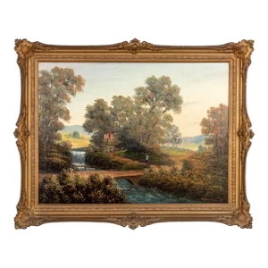 Hudson River School Painting Oil on Canvas, 20th Century