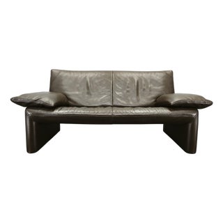 Dark Brown Leather 2-Seater Sofa from Jori, Belgium, 1990s For Sale