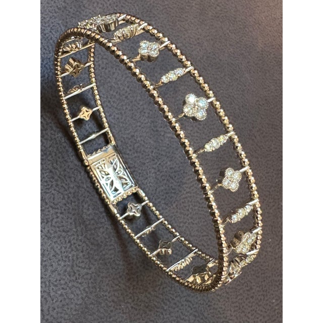 2 Ct Brilliant Cut Diamond Metro Women 14 Kt White Gold Diamond Bangle Bracelet For Sale - Image 9 of 18