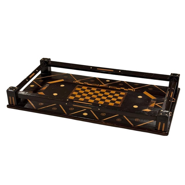 Wood Late 19th Century Inlaid Italian Games Tray For Sale - Image 7 of 8