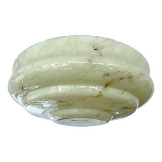 Art Deco Pendant Light in Ivory Glass, 1930s For Sale