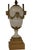 Pair of French Gilt-Bronze Mounted White Marble Urns Now Designer Lamps WithHand Smocked Shades.