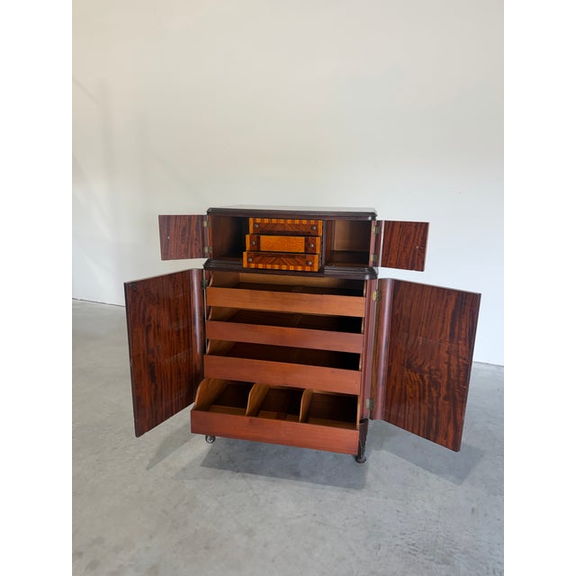 Art Deco 1930’s Art Deco Marquetry Chiffonier Gentlemen’s Chest For Sale - Image 3 of 11