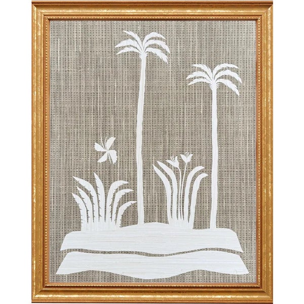 Abstract original landscape botanical study in gilded frame with overall dimensions of 18 inches x 22 inches by Charleston...