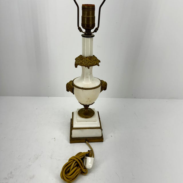 Small 19th Century Marble Gilt Bronze Table Lamp For Sale - Image 4 of 12
