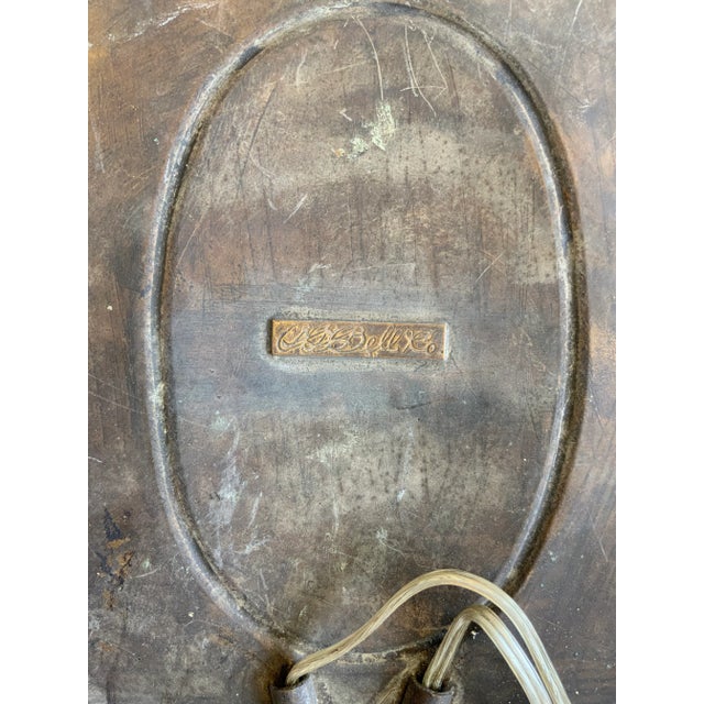 Metal 1920’s Original Bell Co. Sconces With Hand-Painted Cornucopia Central Motif - a Pair For Sale - Image 7 of 13