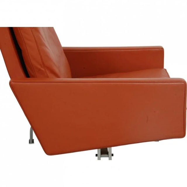 PK-31/1 Lounge Chair in Terracotta Leather by Poul Kjærholm, 1980s For Sale - Image 3 of 18