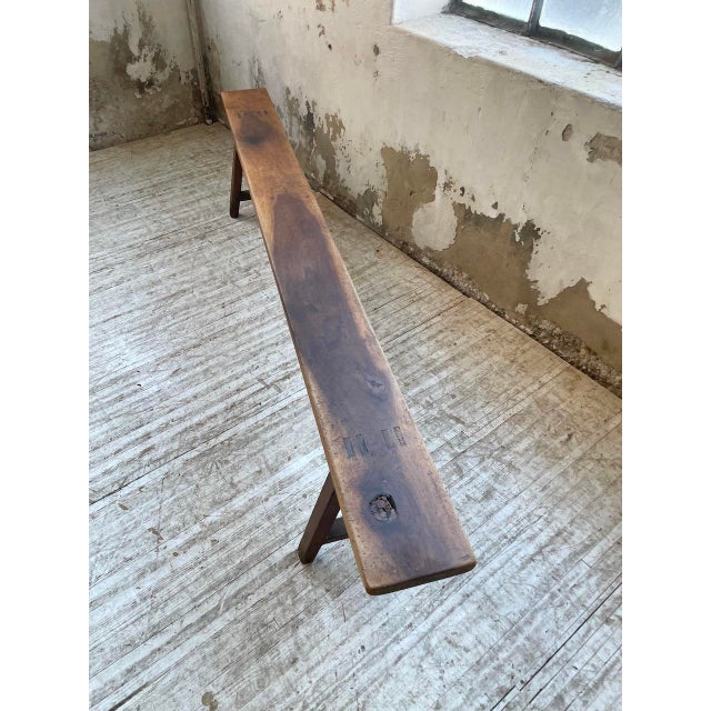 Vintage Walnut Bench, 1950s For Sale - Image 9 of 18