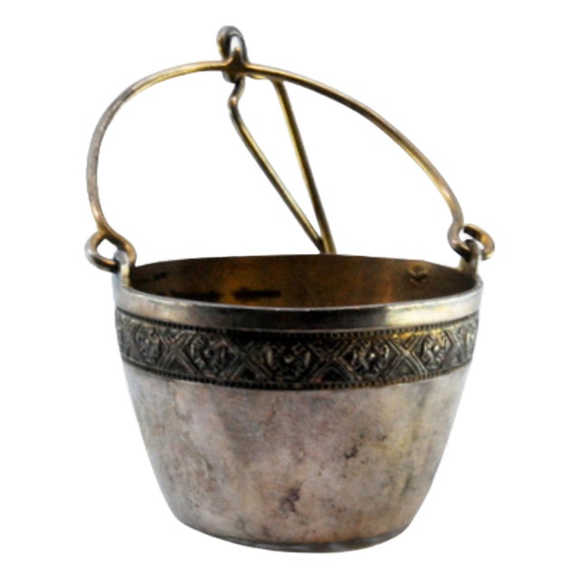 Silver Tea Strainer with Rim and Hinged Handle For Sale