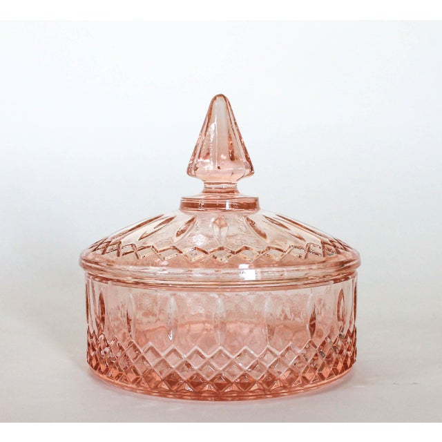 Lidded Pink Depression Glass Candy Dish Chairish