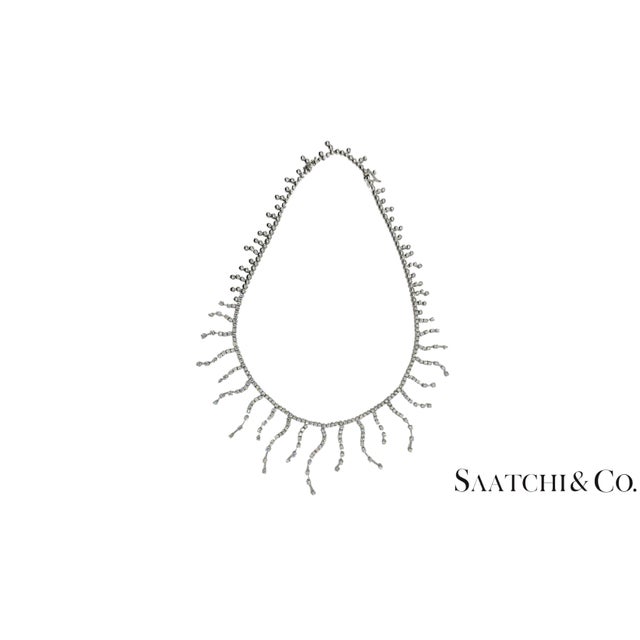 18k (750) White Gold - 12.60 Ct Natural Diamond -Vvs: Necklace For Sale In New York - Image 6 of 12