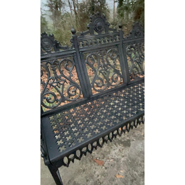 Metal J.Mclean Stamped Late 19th Century Curtain Iron Bench For Sale - Image 7 of 9