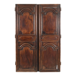 Louis XIV Walnut Armoire Doors, Large Pair
