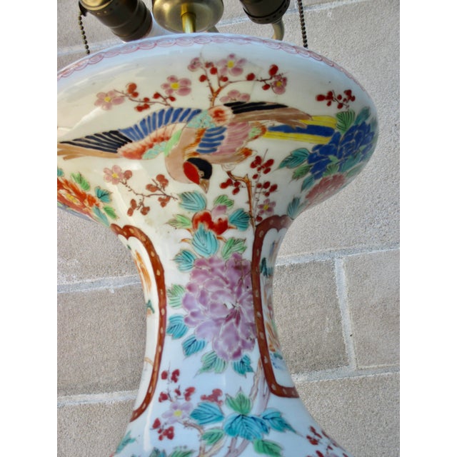 Massive Antique Japanese Vase Lamp For Sale - Image 13 of 17
