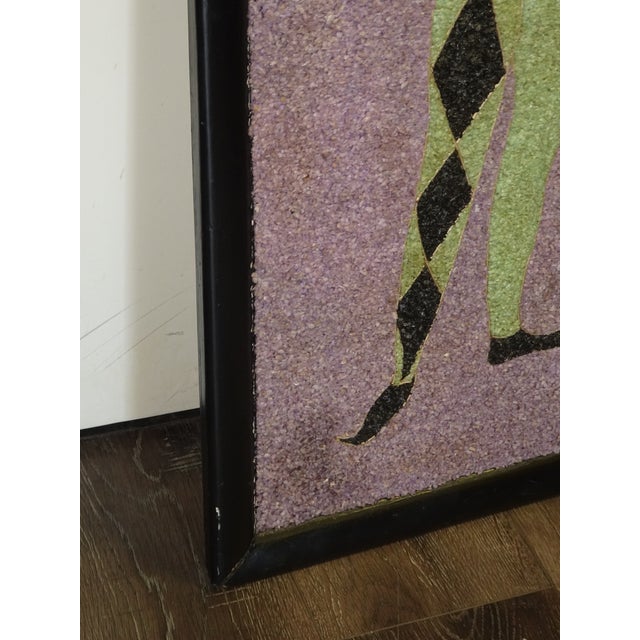 Vintage Mid Century Modern Jester Mosiac of Stones Wall Hanging Picture For Sale - Image 16 of 17