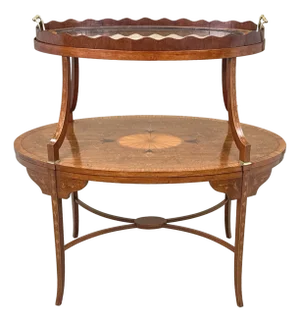 Fine 19th Century Mahogany & Satinwood Two Tier Table, 1890
