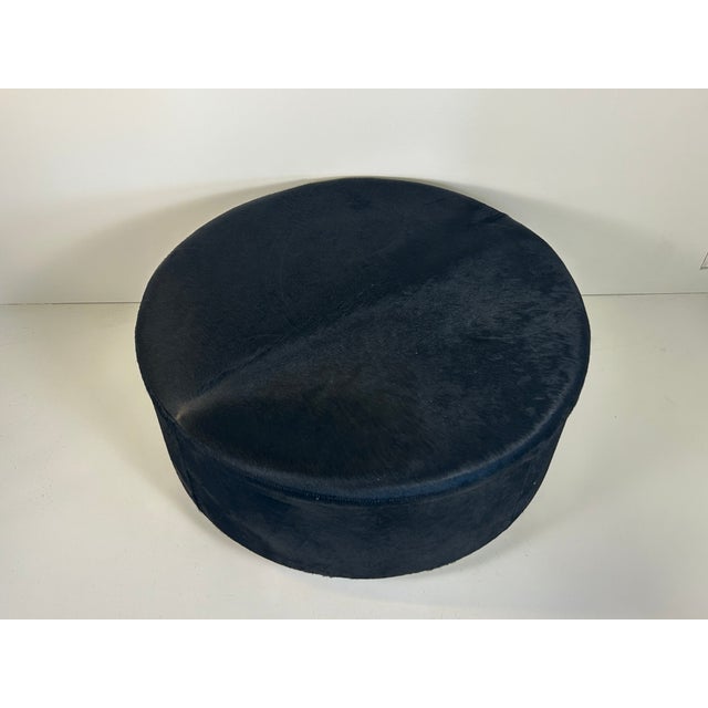 Large Horsehair Pouffe in Compressed Wood, 1980s For Sale - Image 3 of 11