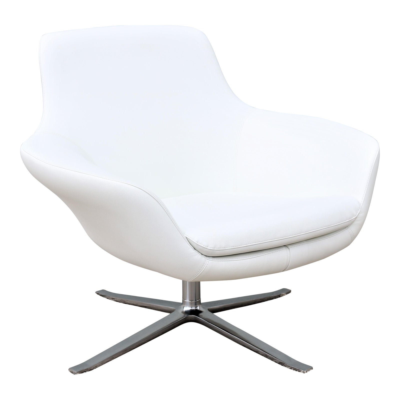 Modern Pearson Lloyd For Coalesse Bob White Leather Swivel Lounge Chair Chairish