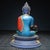 Asian Vintage Liuli Glass Medicine Buddha Statue With Polychrome Decoration For Sale - Image 3 of 9