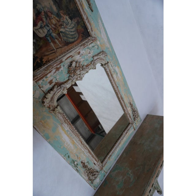 French Louis XVI Style Painted Console & Mirror From Mla For Sale - Image 10 of 14