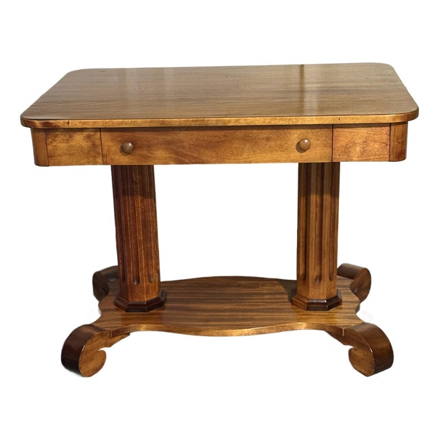 Antique American Empire Library Writing Desk For Sale