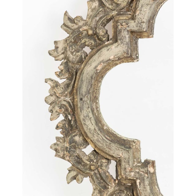 Baroque Quatrefoil Carved Wood Framed Mirror, 19th Century For Sale - Image 3 of 6