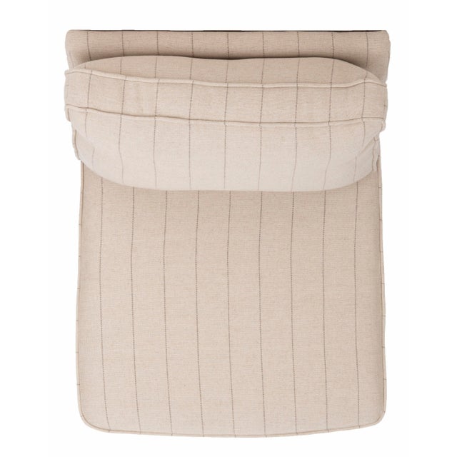 Slipper Chair in Flax Beige & Espresso For Sale In Philadelphia - Image 6 of 10