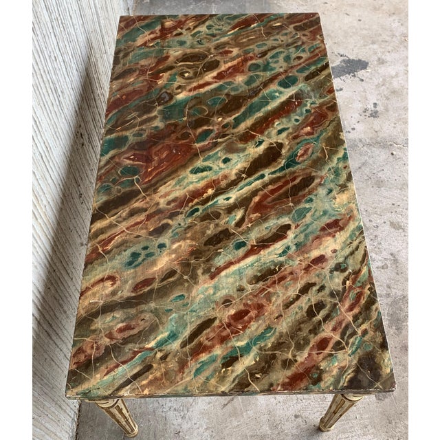 Late 19th Century 19th Century Venetian Parcel-Gilt Coffee Table With Faux Marble Top For Sale - Image 5 of 7