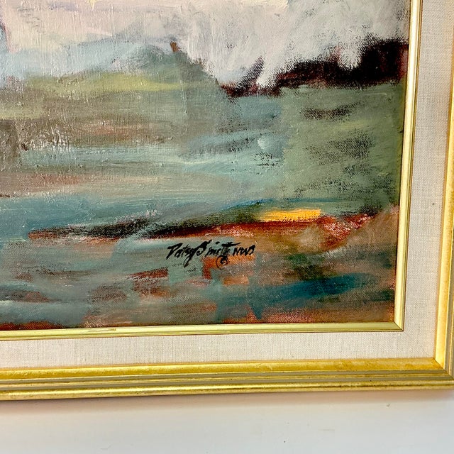 1960s Vintage Southwestern Impressionist Landscape Original Oil Painting ‘North Taos’ by Patsy Smith For Sale - Image 11 of 16