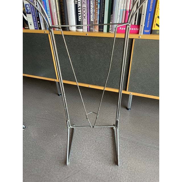 Vintage French Machine Age Valet Metal Stand Ball Feet Atomic Design For Sale - Image 9 of 9