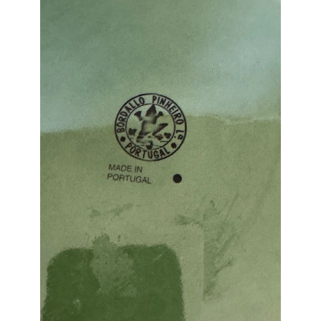 Vintage Bordallo Pinheiro Bunny Rabbit Green Dinner Plates - Set of 2 For Sale - Image 9 of 13