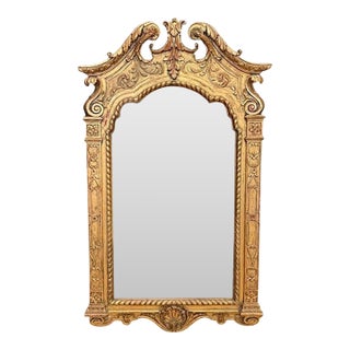 Late 19th Century 19th Century Italian Baroque Giltwood Mirror For Sale