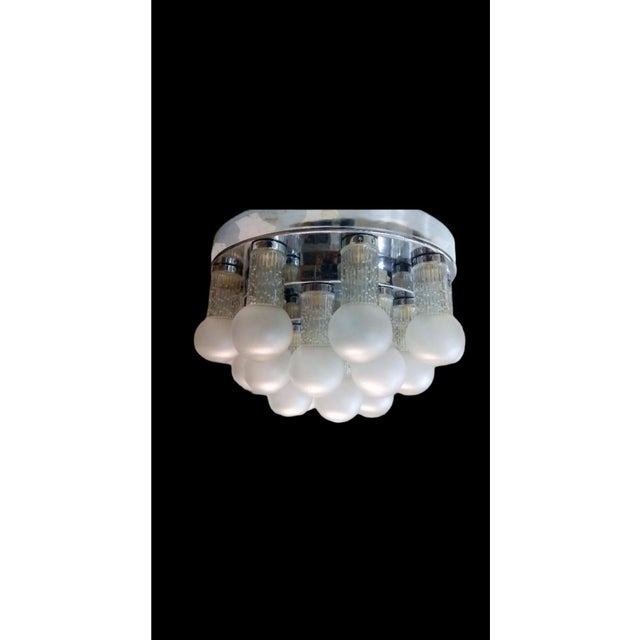 1970s Ceiling Light in Glass and Chrome from Kinkeldey, Austria, 1970 For Sale - Image 5 of 15