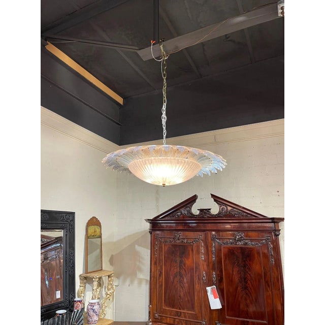 Modern Murano Sunburst Flush Mount Chandelier For Sale - Image 3 of 9