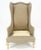 Tall Back French Provincial Cabriole Legs White Wash Finish Legs Wing ArmChair For Sale - Image 6 of 8