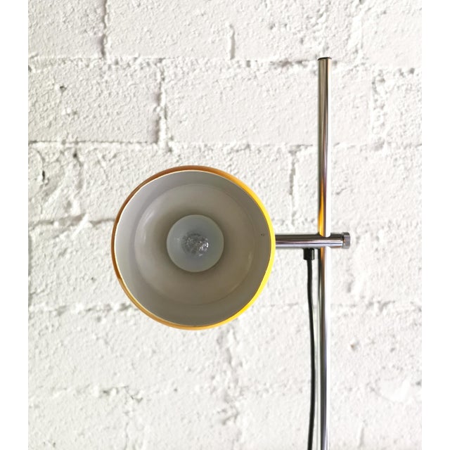 Mid-Century German Floor Lamp in Yellow and Chrome, 1970s For Sale - Image 6 of 9