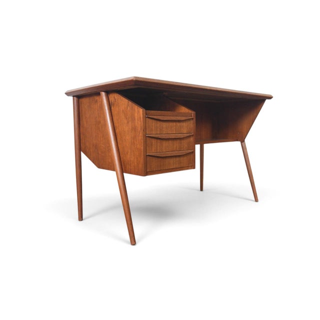 Mid-Century Modern Atomic Danish Modern Teak Desk by Tibergaard For Sale - Image 3 of 16