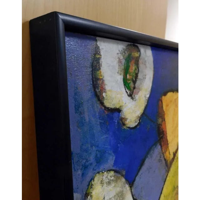 "Sur Le Mer" Helen Zarin Fauvist Figurative Oil Painting, Framed For Sale - Image 4 of 5