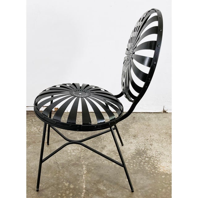 Metal Antique Francois Carre Black Sunburst Garden Chair For Sale - Image 7 of 11