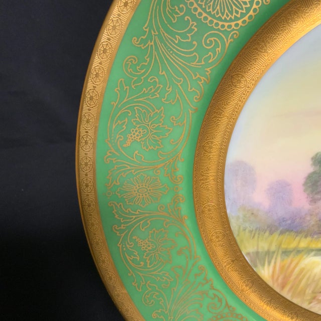 1920s Heinreich & Co British Landscape Plates by Pickard Artists, Challinor and Marker- Set of 4 For Sale - Image 12 of 12