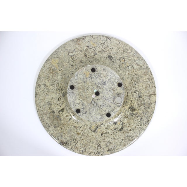 Large Fossil Stone Shallow Bowl or Plate For Sale - Image 6 of 8