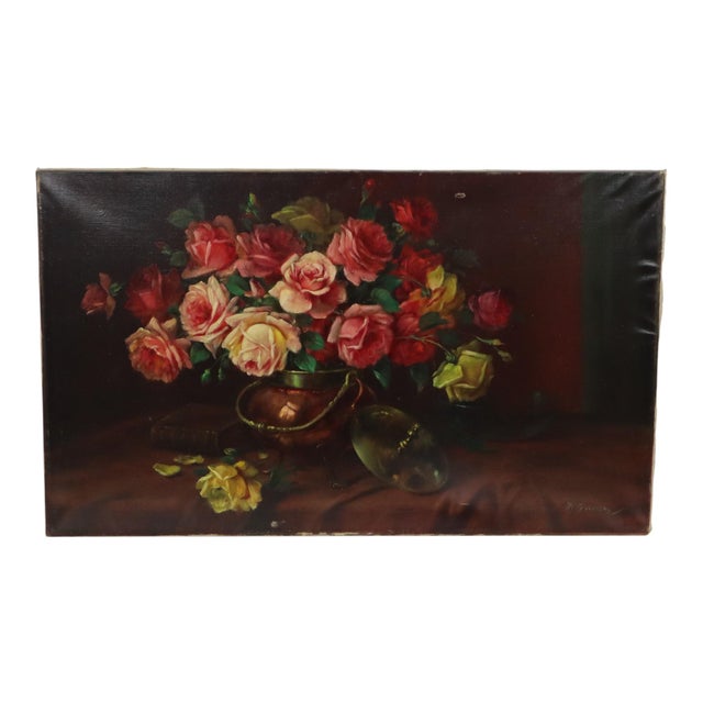 M. Goossens, Still Life Composition, 1950s, Oil Painting on Canvas For Sale - Image 18 of 18