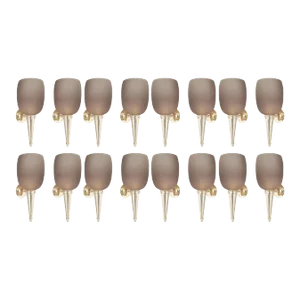 Set of Sixteen Torchere Smoky Brown Sconces by Barovier E Toso. Italy, 1950's.