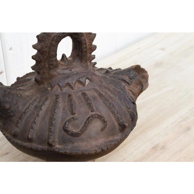 Brown Rare Antique Earthenware Kundi Vessel For Sale - Image 8 of 13