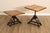 Rustic Industrial Style Pair of Adjustable Height Tables For Sale - Image 3 of 12