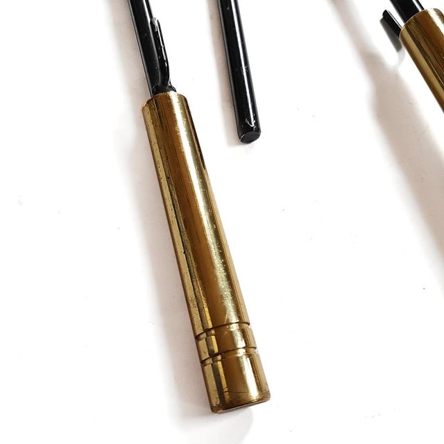 Mid-Century Italian Brass and Iron Fire Tools, Set of 3, in Very Good conditions. Designed 1970 to 1979